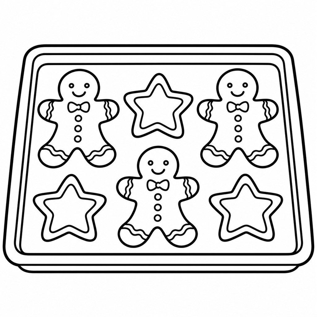 Coloriage Plaque de biscuits de Noël à imprimer et colorier