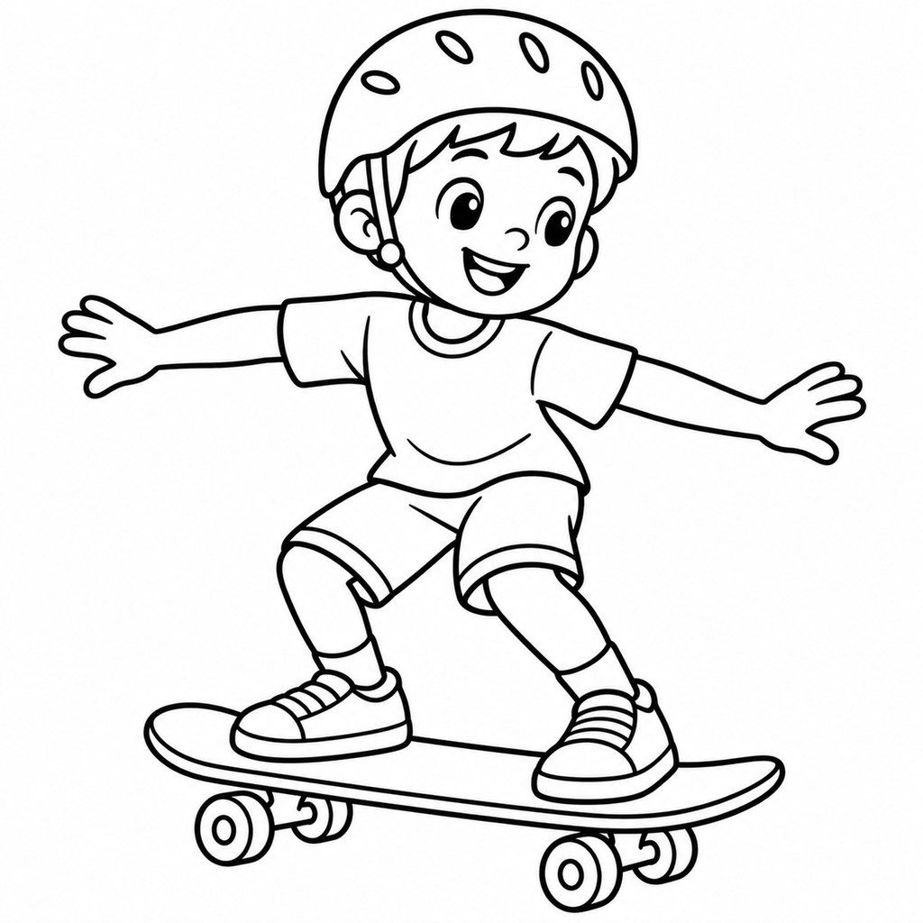 Coloriage Skateboard à imprimer et colorier