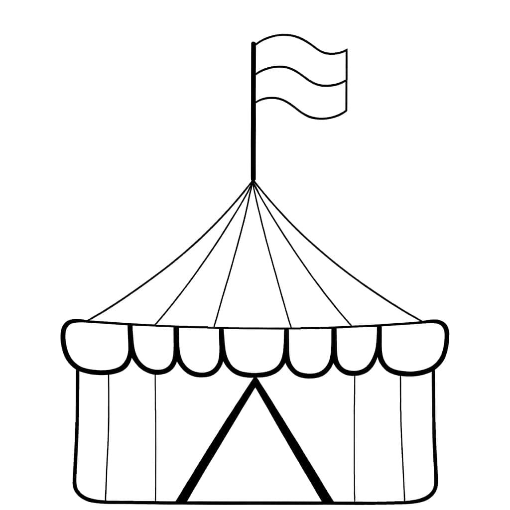 Coloriage Chapiteau Cirque à imprimer et colorier