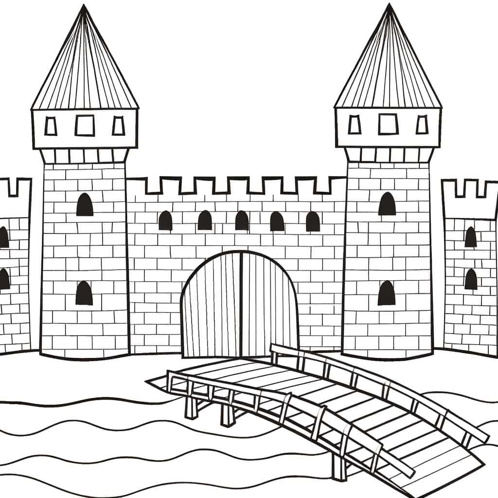 Coloriage Château fort à imprimer et colorier