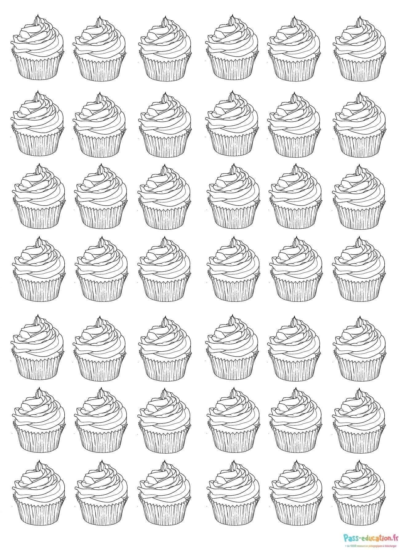 Coloriage Cupcakes en ligne à imprimer et colorier