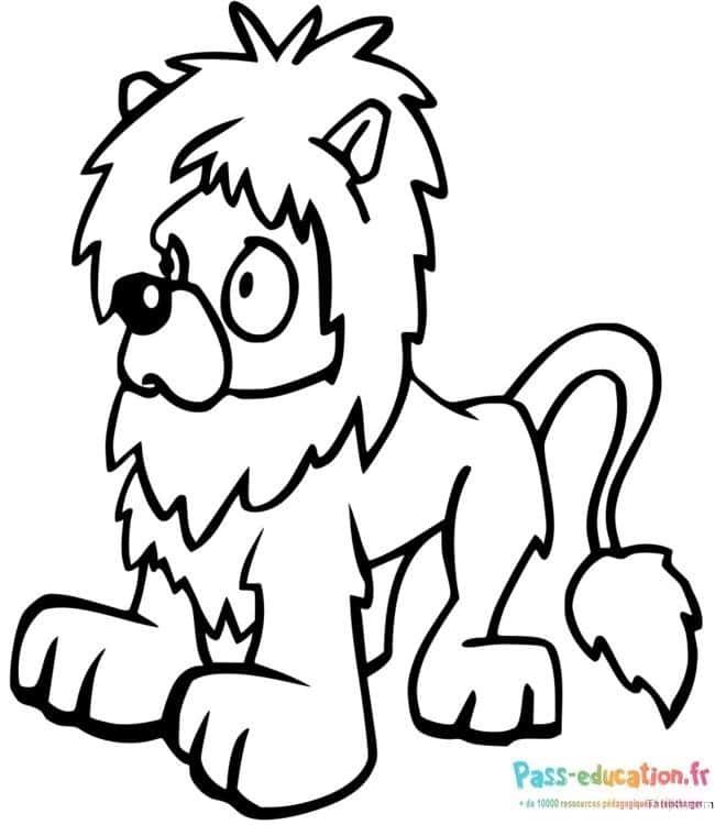 Coloriage Lion mignon à imprimer et colorier
