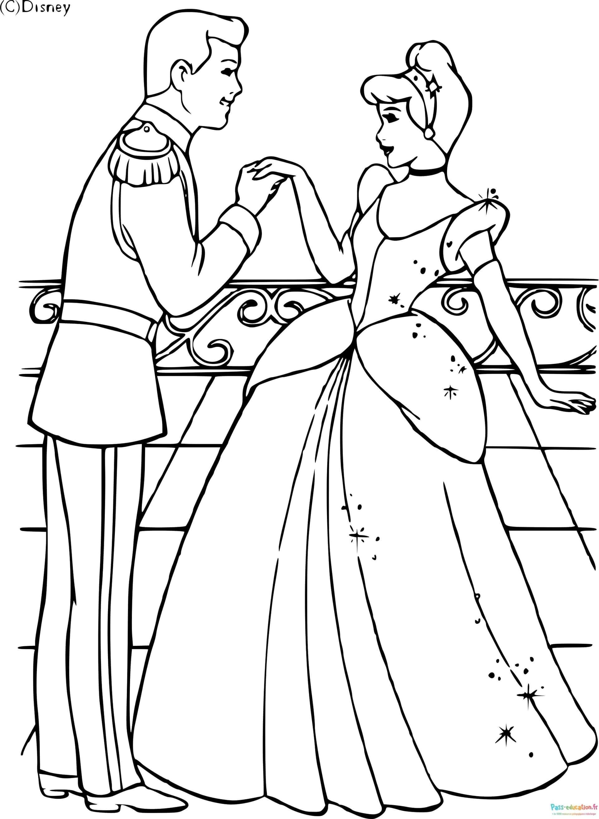 Coloriage Bal Cinderella à imprimer et colorier