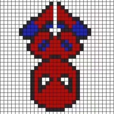 Coloriage Spiderman Pixelisé à imprimer et colorier