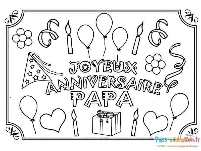 Coloriage Anniversaire Papa à imprimer et colorier