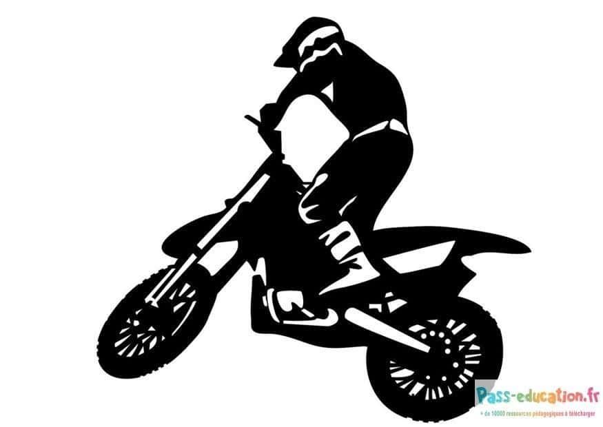 Coloriage Moto Cross dynamique à imprimer et colorier