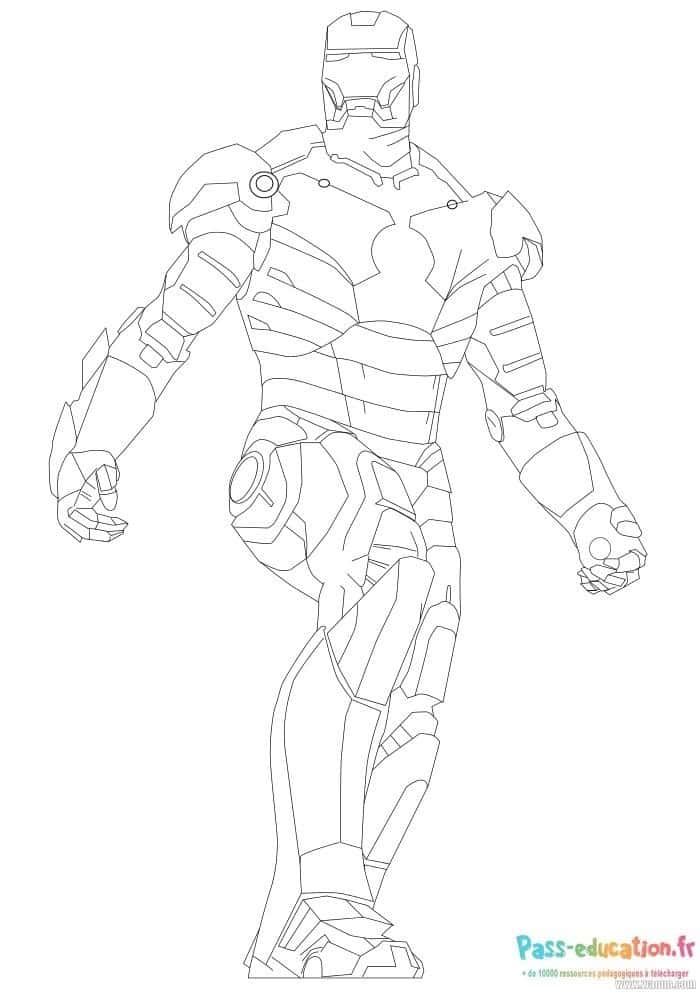 Coloriage Armure Iron Man à imprimer et colorier
