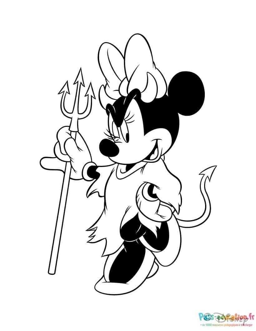 Coloriage Minnie Sirène à imprimer et colorier