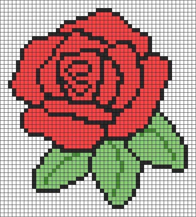 Coloriage Rose rouge à imprimer et colorier