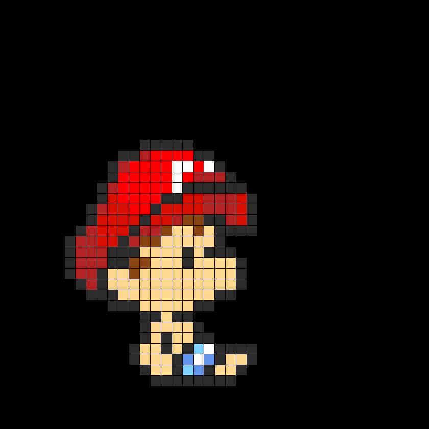 Coloriage Mario pixel à imprimer et colorier