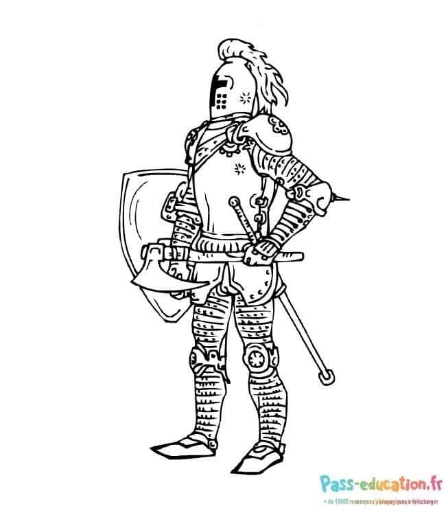 Coloriage Chevalier armé à imprimer et colorier