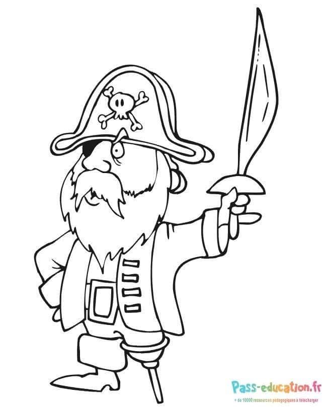 Coloriage Pirate courageux à imprimer et colorier