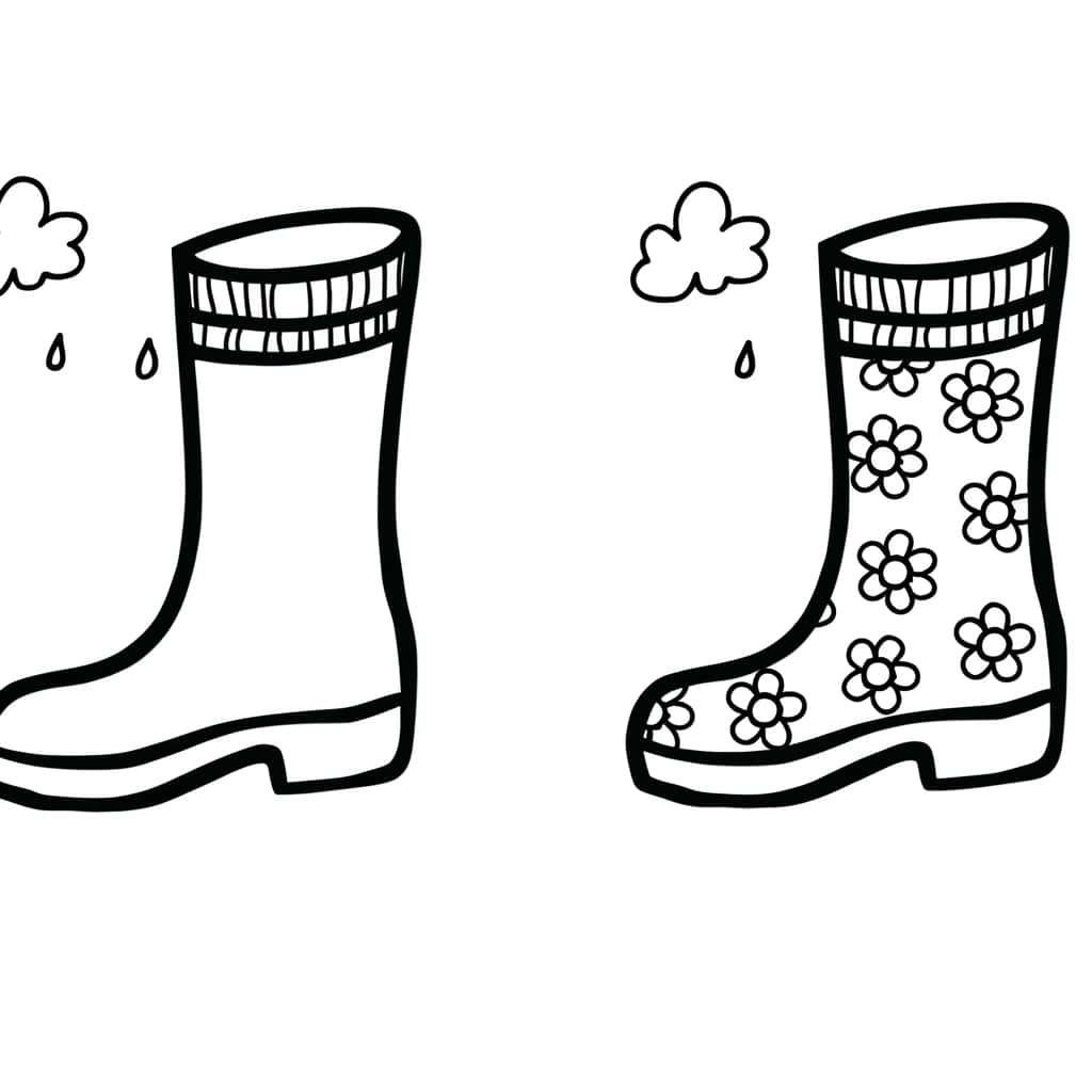 Coloriage Botte de pluie à imprimer et colorier