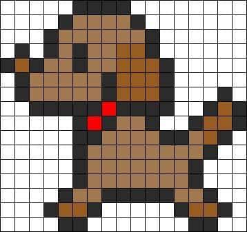 Coloriage Chien pixel à imprimer et colorier