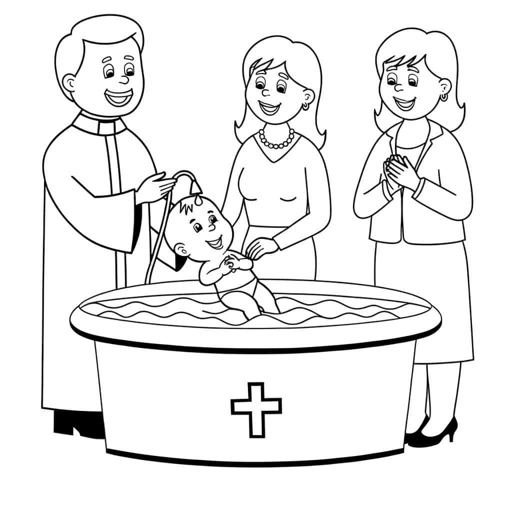 Coloriage Baptême chrétien à imprimer et colorier