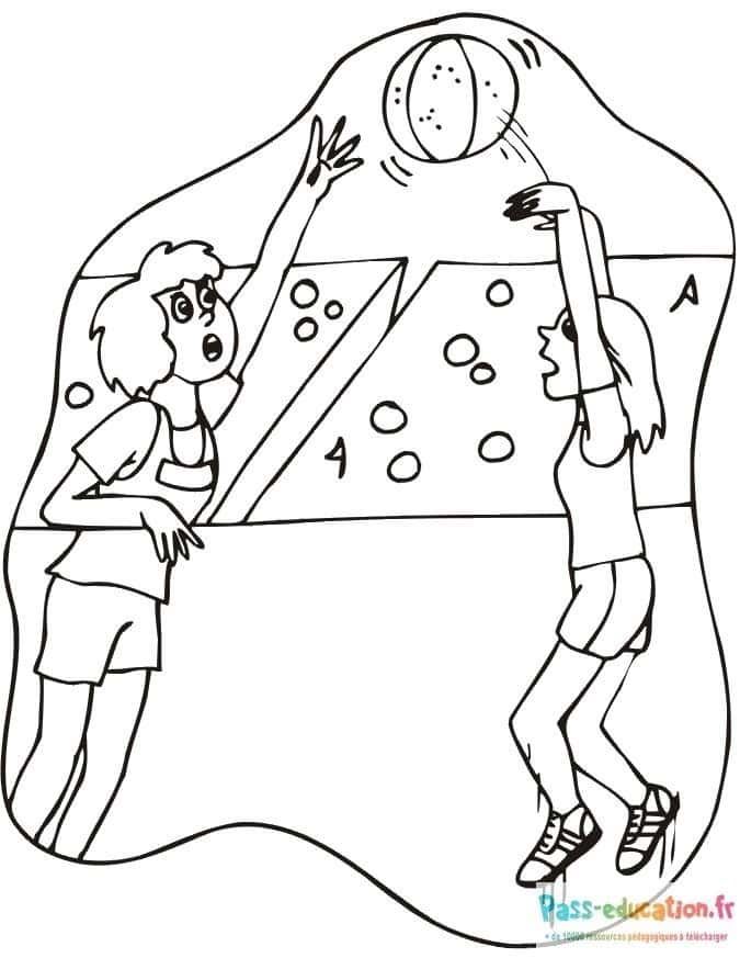 Coloriage Jeu de basket à imprimer et colorier
