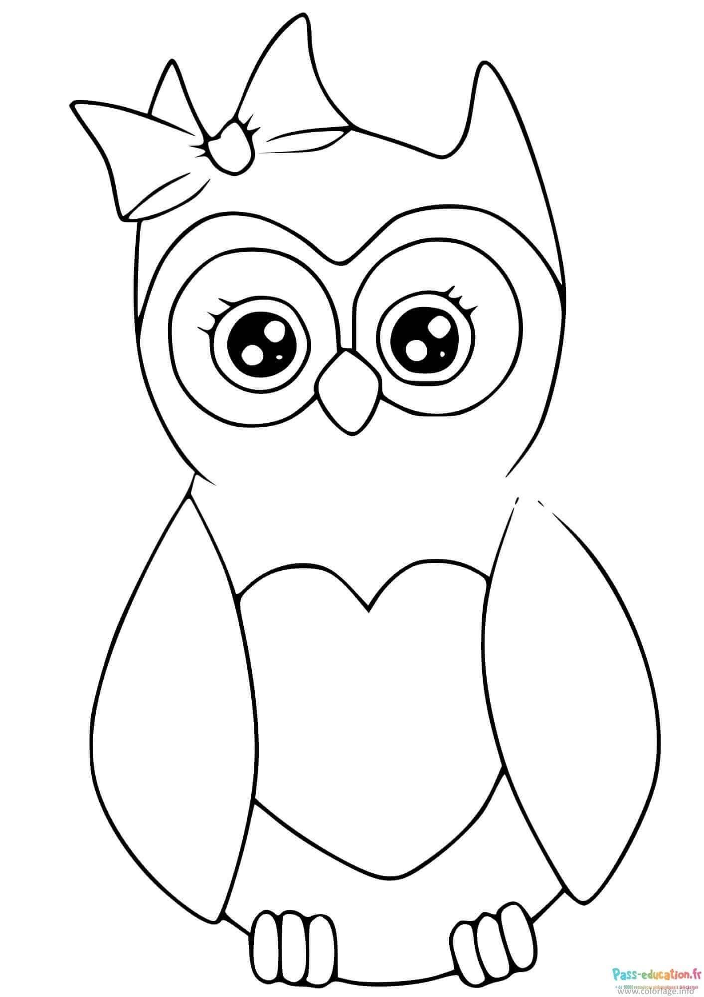 Coloriage Chouette stylisée à imprimer et colorier