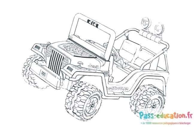 Coloriage Jeep aventurière à imprimer et colorier