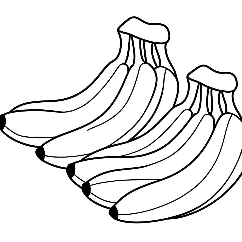 Coloriage Bananes regroupées à imprimer et colorier