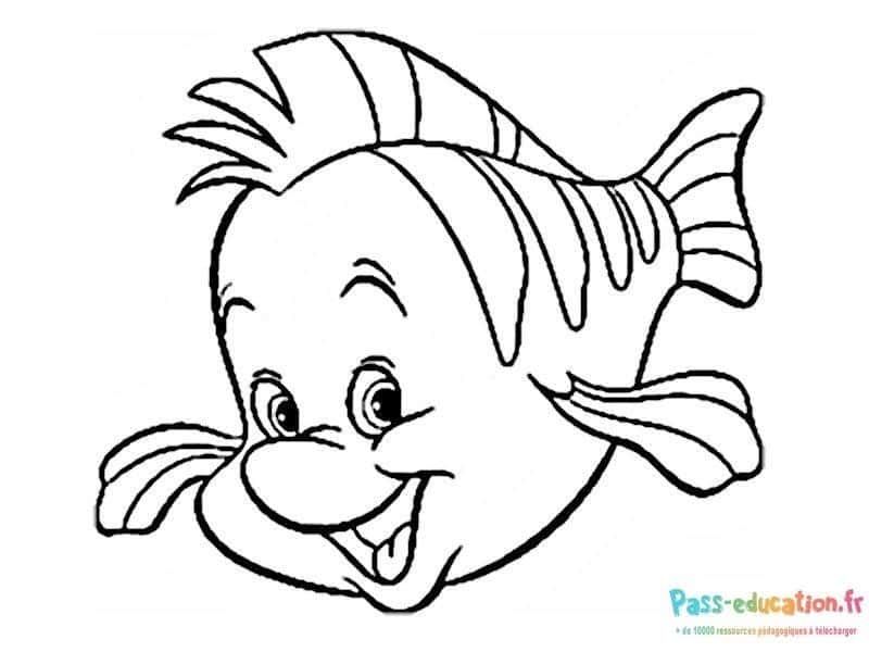 Coloriage Poisson souriant à imprimer et colorier