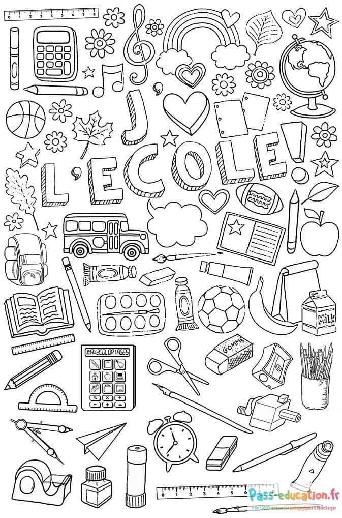 Coloriage Thème école à imprimer et colorier