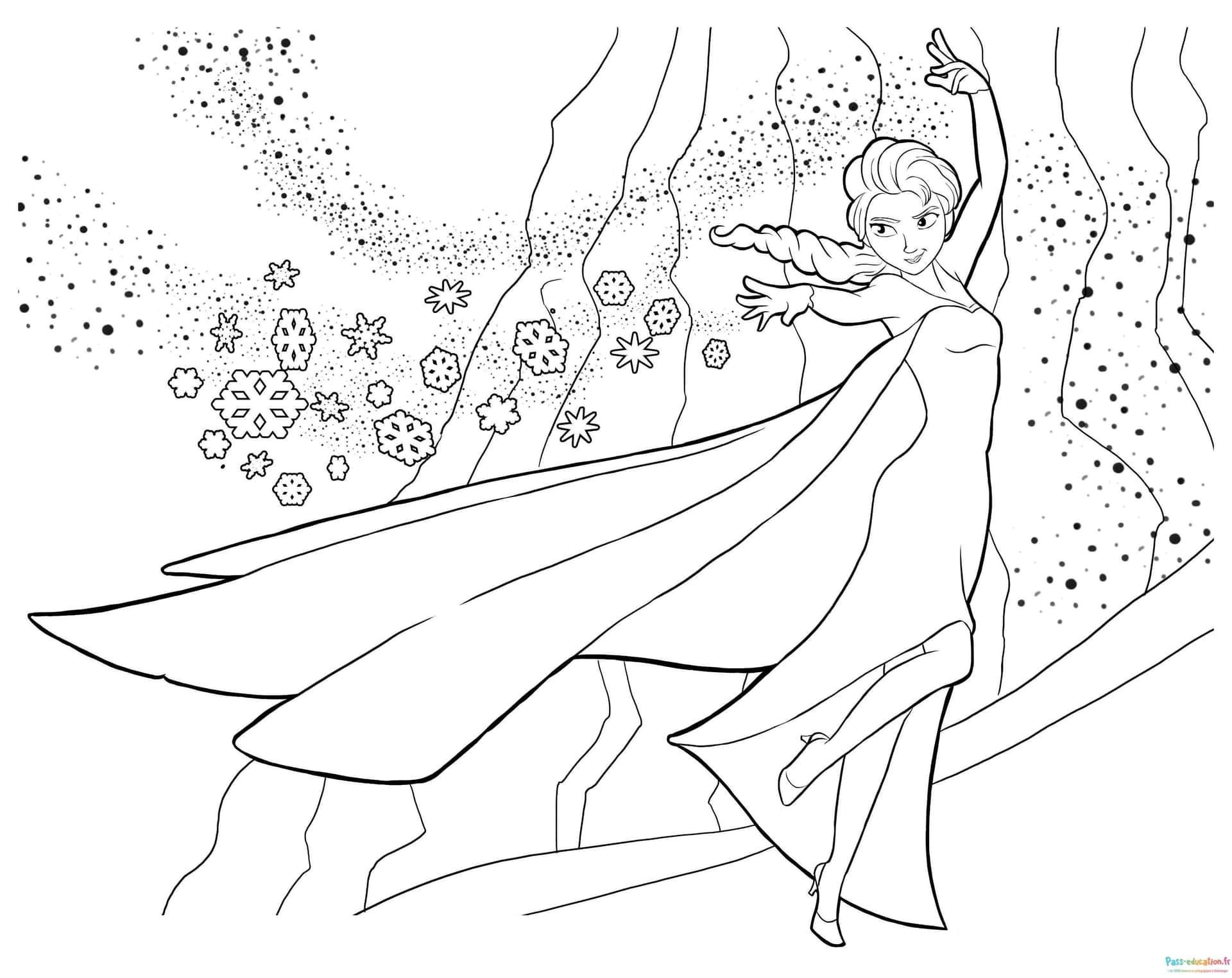 Coloriage Reine des neiges à imprimer et colorier