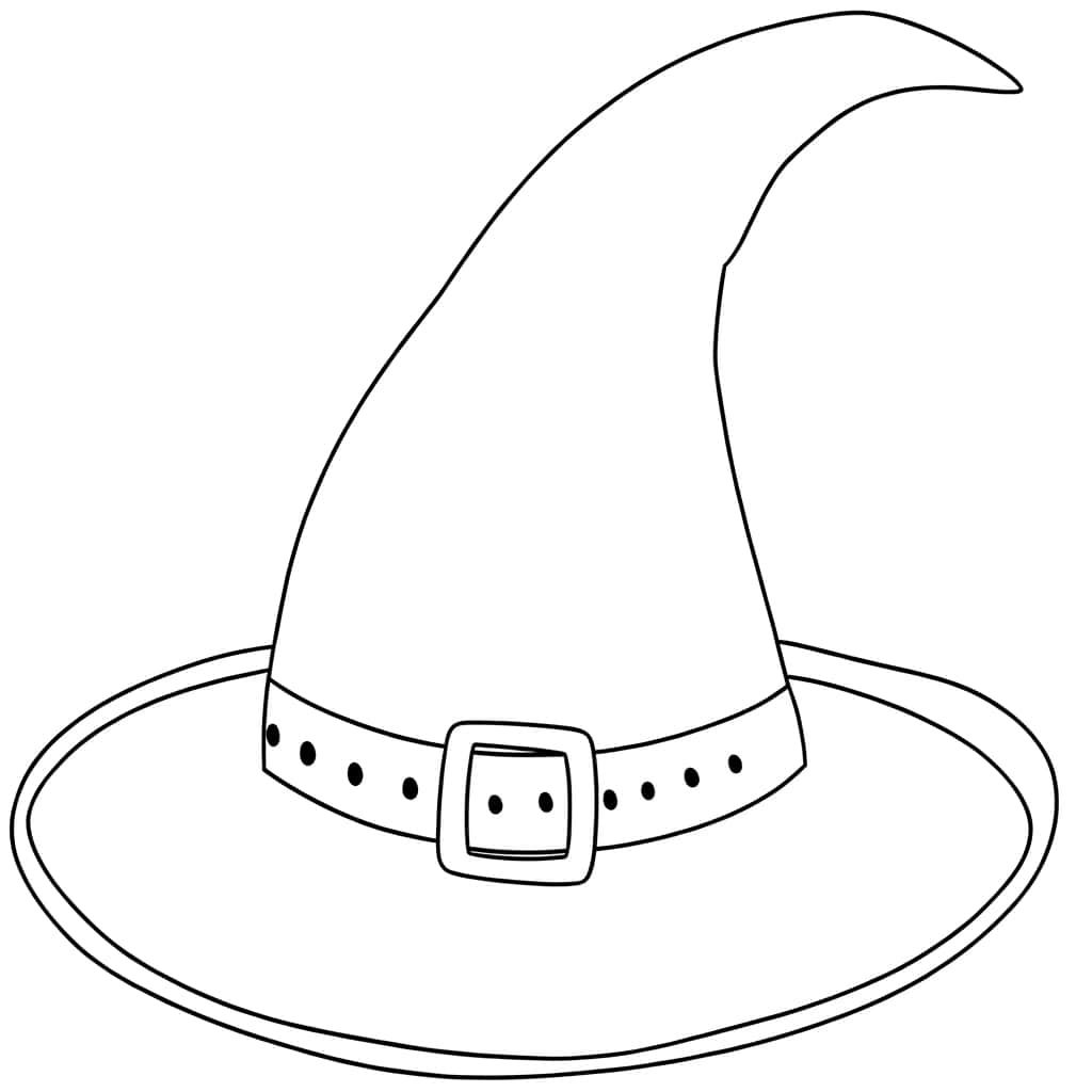 Coloriage Chapeau de sorcière à imprimer et colorier