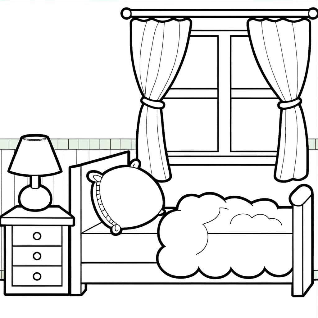 Coloriage Chambre d'enfant à imprimer et colorier