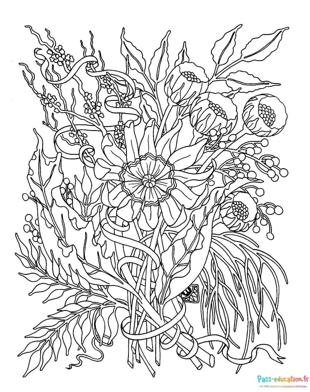 Coloriage Bouquet sauvage à imprimer et colorier