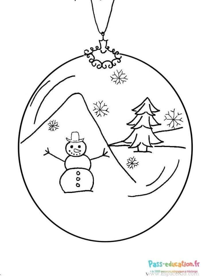 Coloriage Boule de Noël enchantée à imprimer et colorier