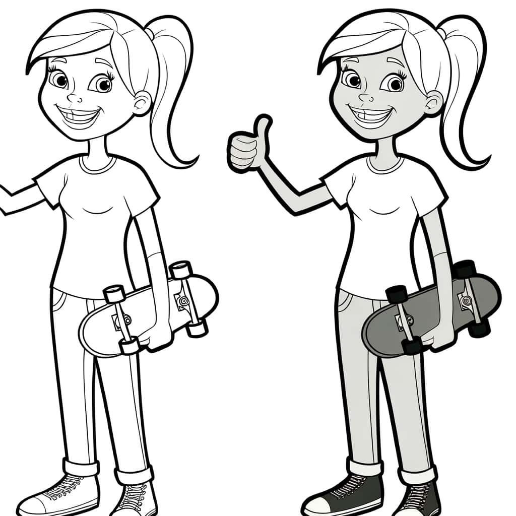Coloriage Ado Skateboardiste à imprimer et colorier