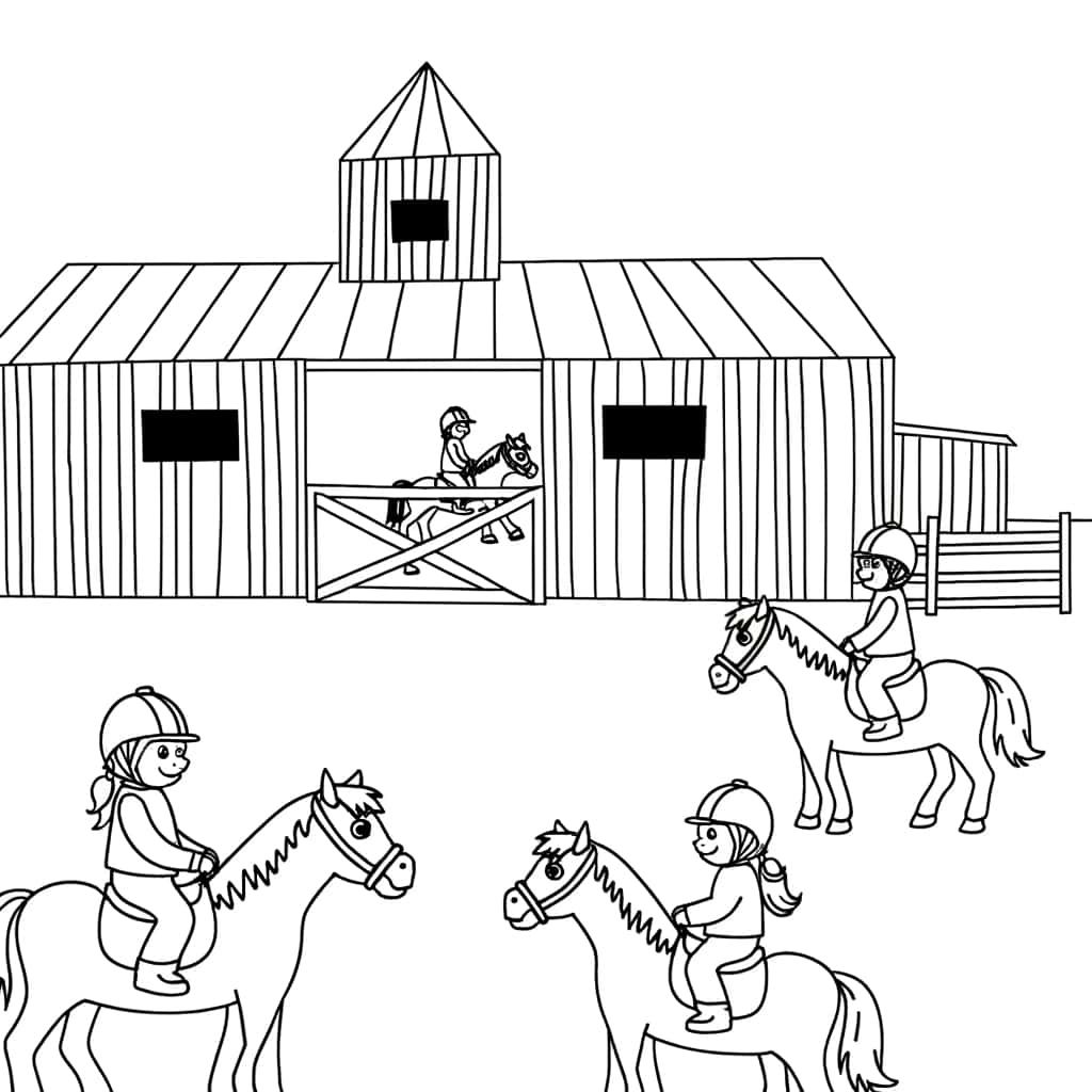 Coloriage Centre Equestre à imprimer et colorier