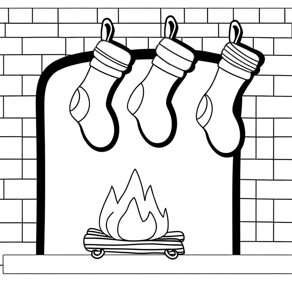 Coloriage Chaussettes de Noël à imprimer et colorier
