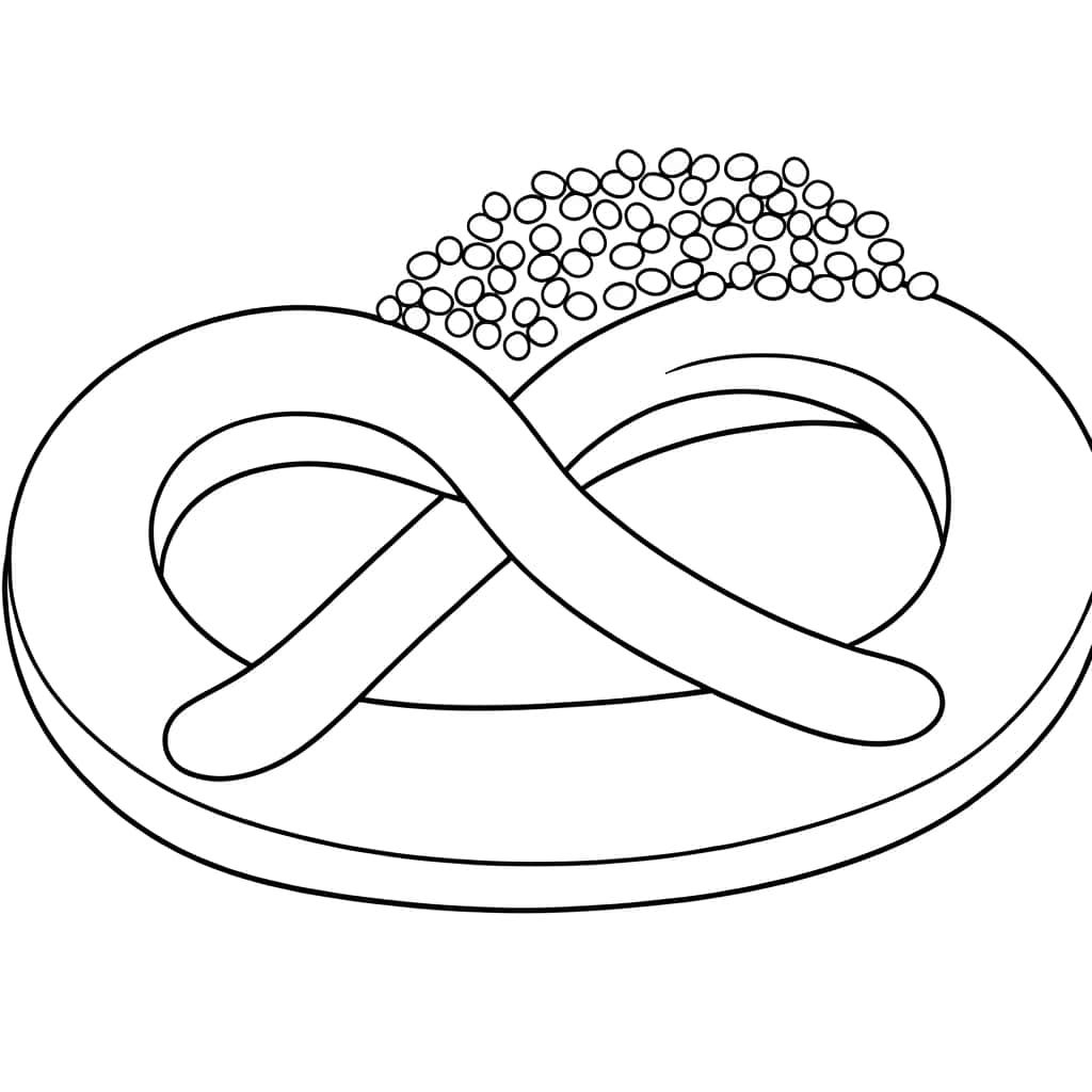 Coloriage Bretzel géant à imprimer et colorier