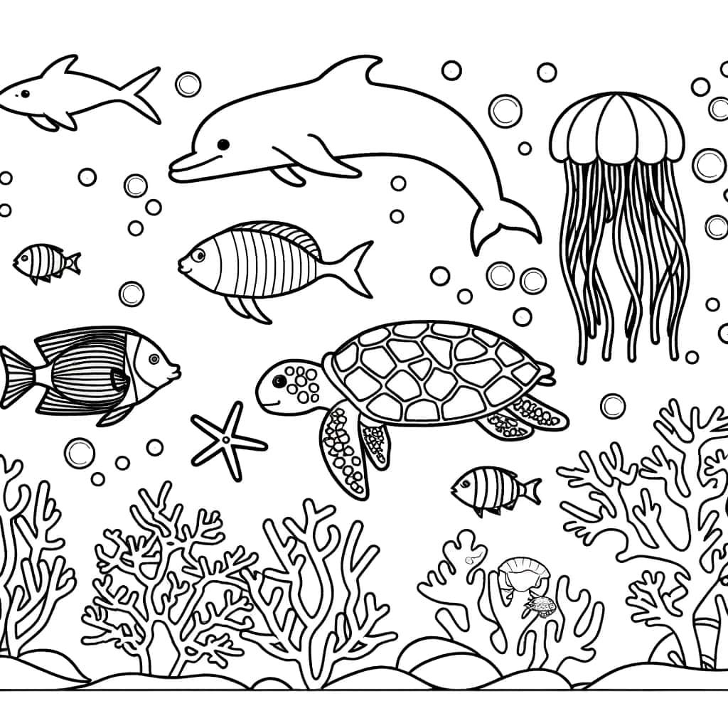 Coloriage Animaux marins à imprimer et colorier