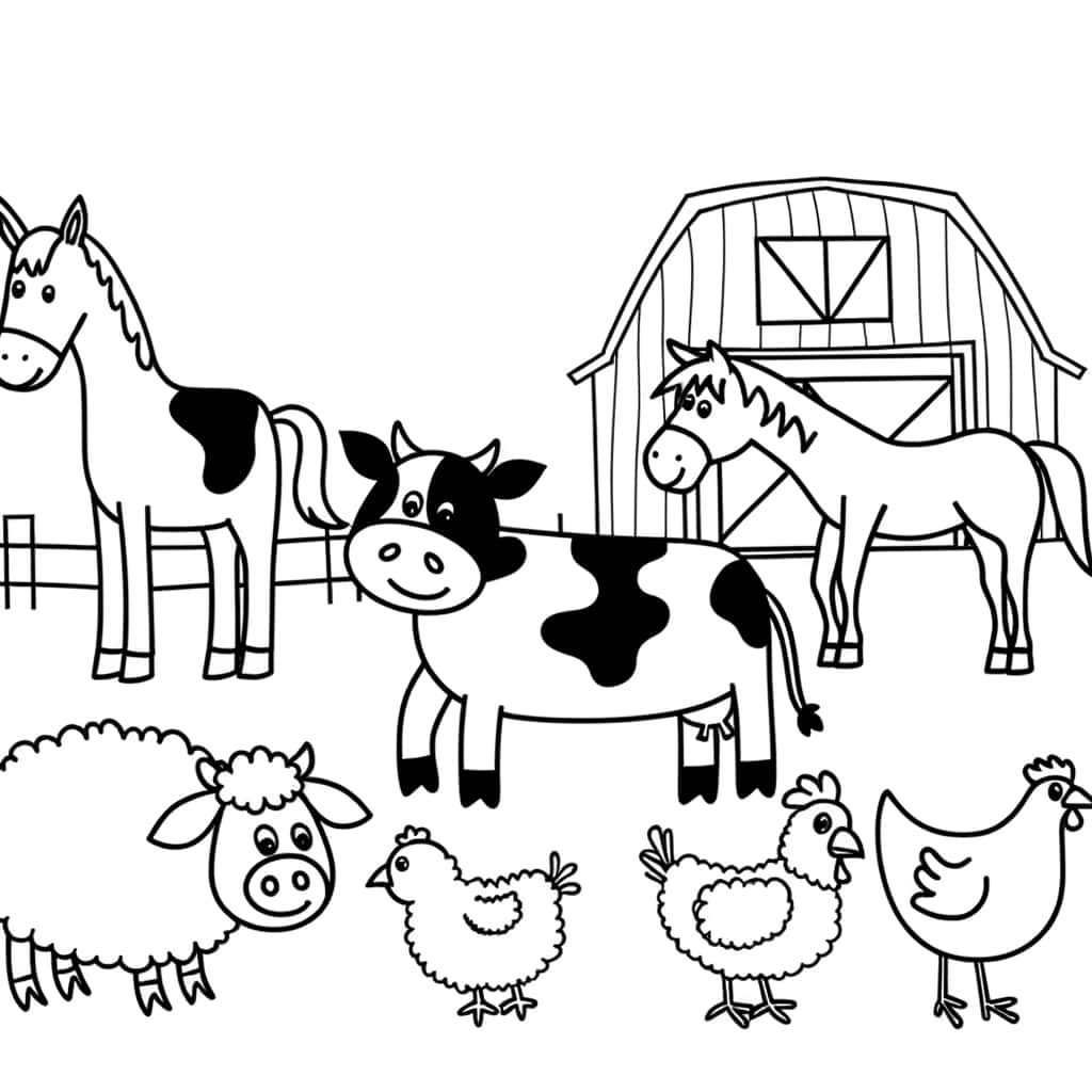 Coloriage Animaux de la ferme à imprimer et colorier