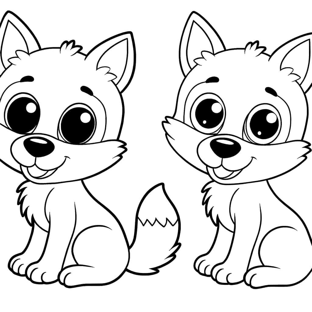 Coloriage Bebe Loup à imprimer et colorier