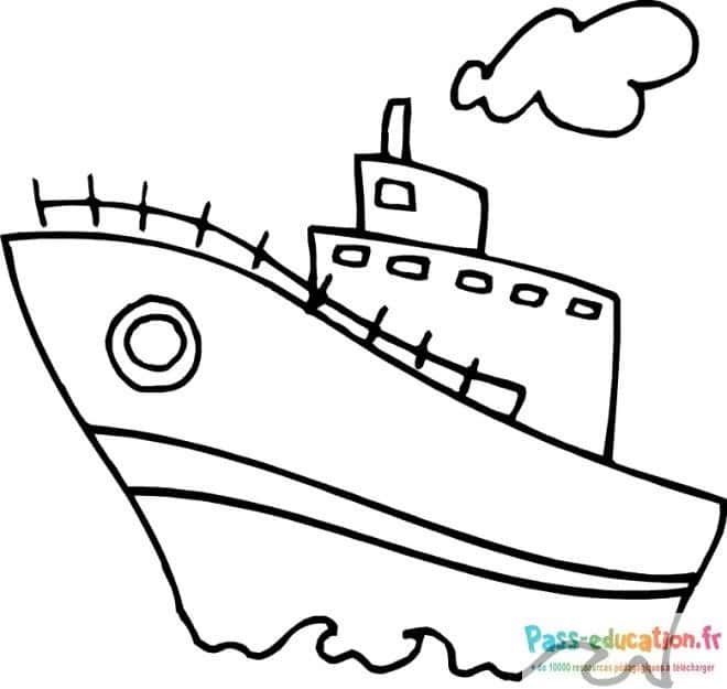 Coloriage Bateau à vapeur à imprimer et colorier