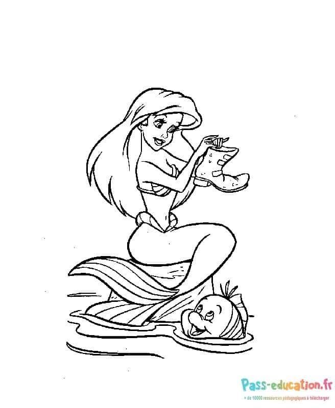 Coloriage Ariel et Polochon à imprimer et colorier