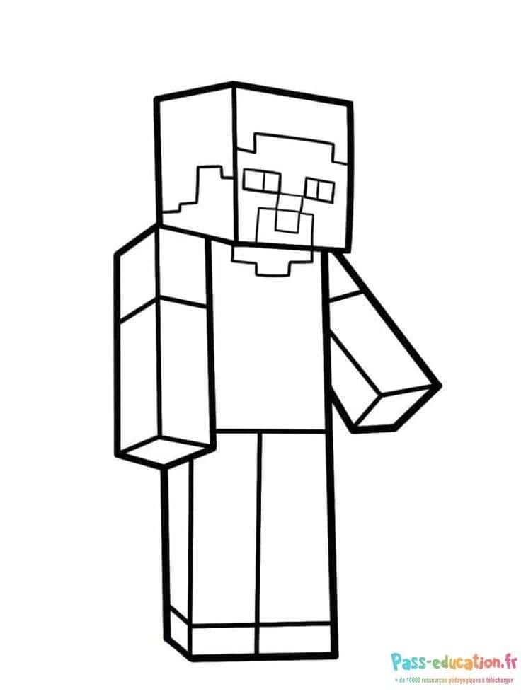 Coloriage Steve de Minecraft à imprimer et colorier
