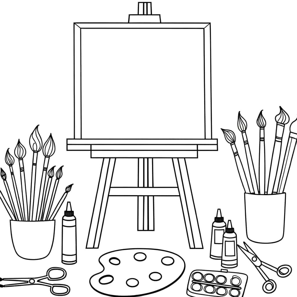 Coloriage Studio d'artiste à imprimer et colorier
