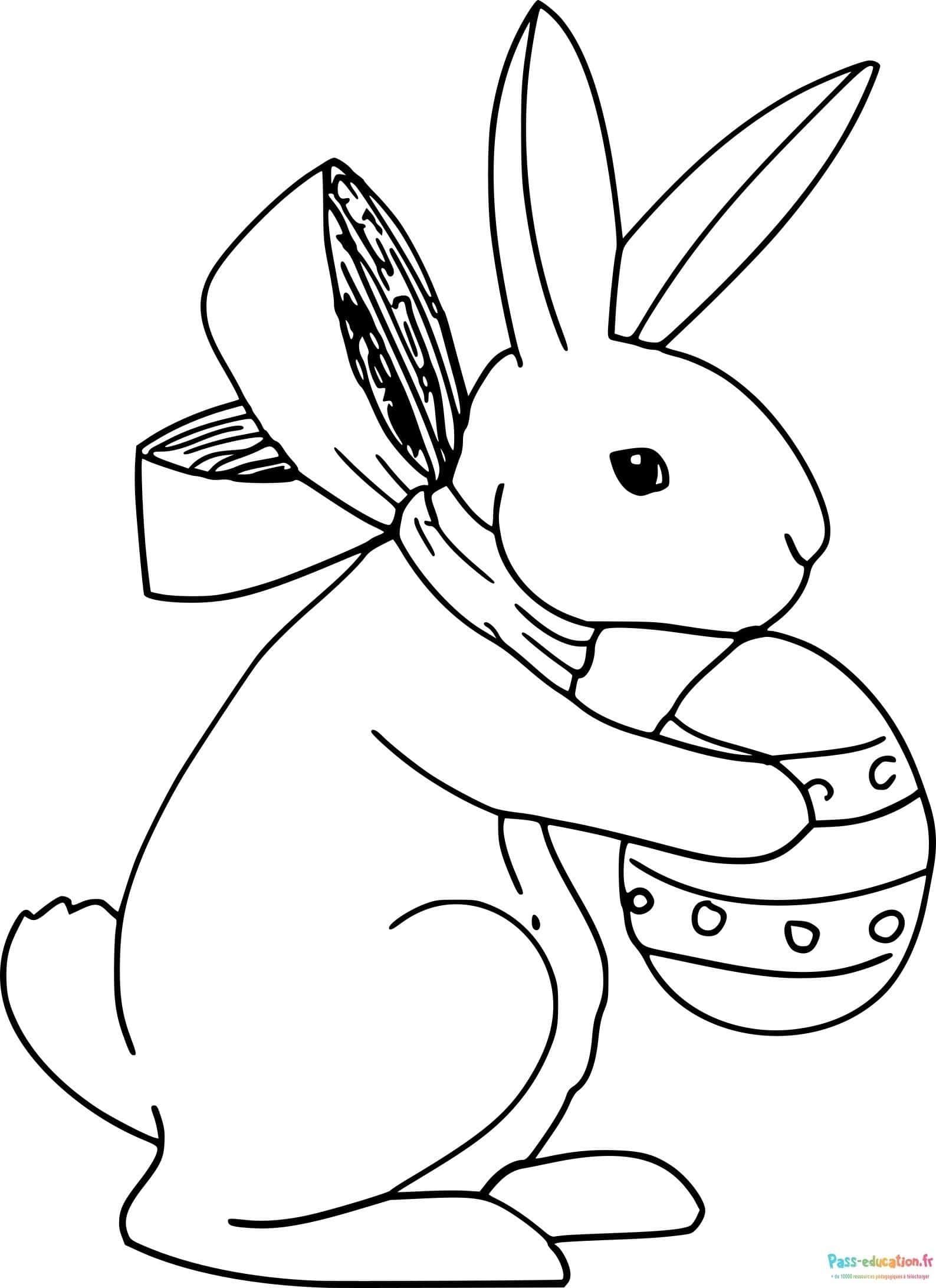 Coloriage Lapin de Pâques à imprimer et colorier