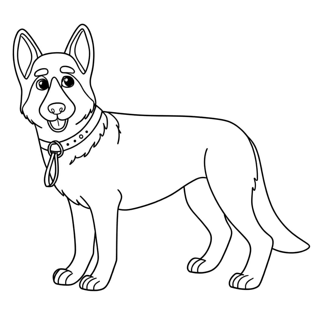 Coloriage Berger Allemand à imprimer et colorier
