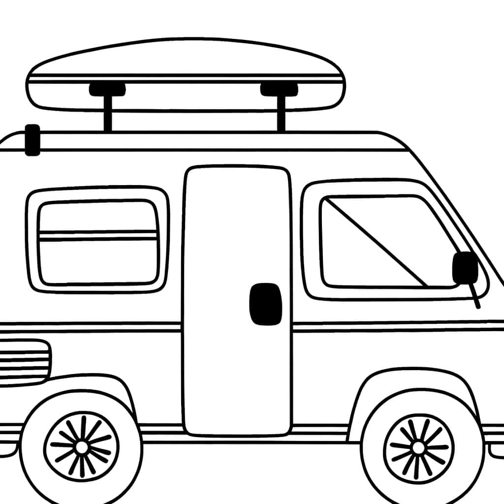 Coloriage Camping-car à imprimer et colorier