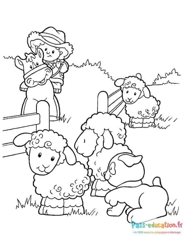 Coloriage Ferme animée à imprimer et colorier
