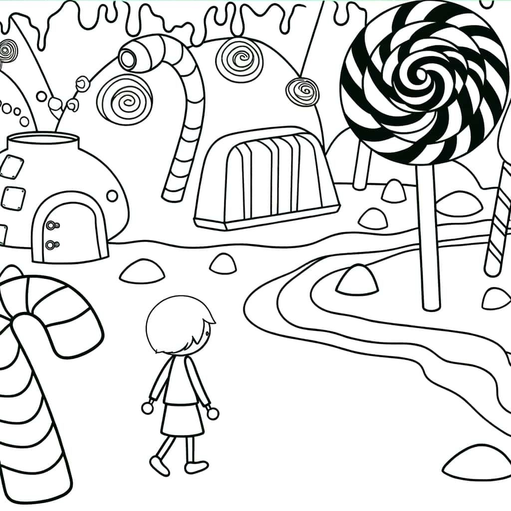 Coloriage Candyland fantastique à imprimer et colorier