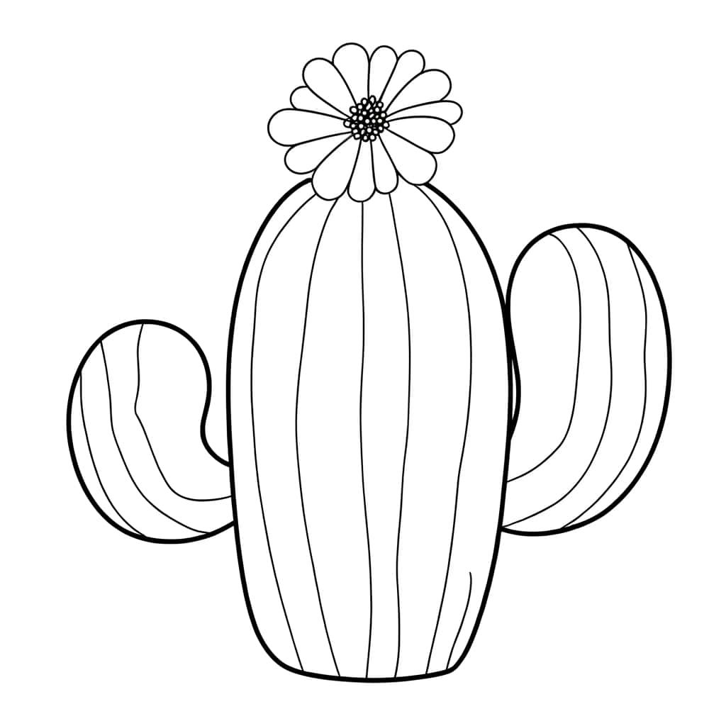 Coloriage Cactus à fleur à imprimer et colorier