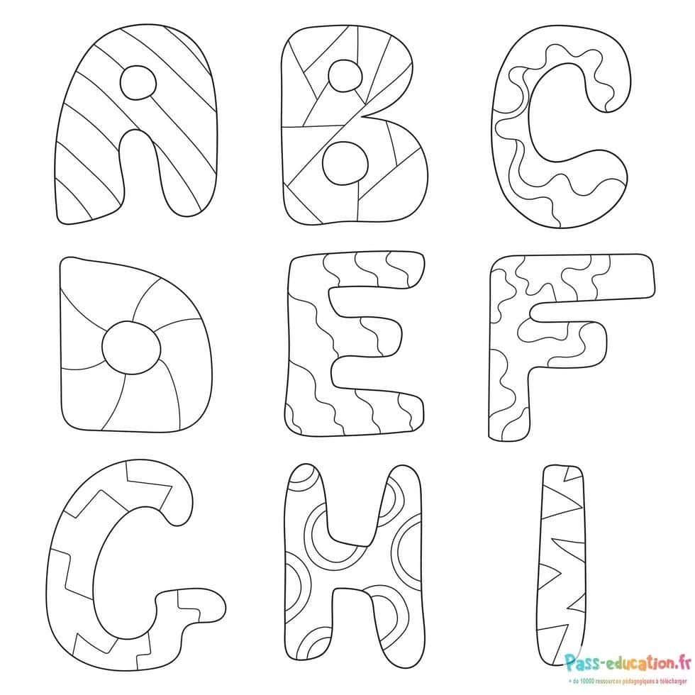Coloriage Alphabet artistique à imprimer et colorier