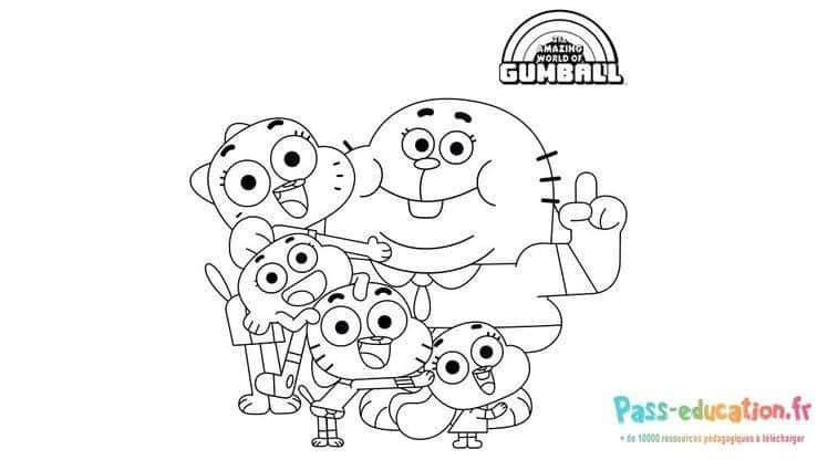 Coloriage Famille Watterson à imprimer et colorier
