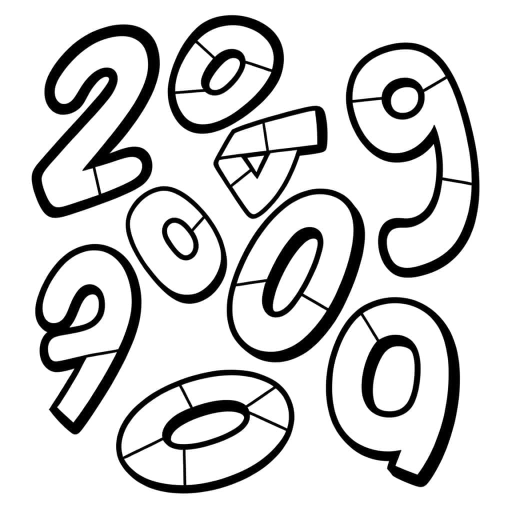 Coloriage Chiffres en désordre à imprimer et colorier